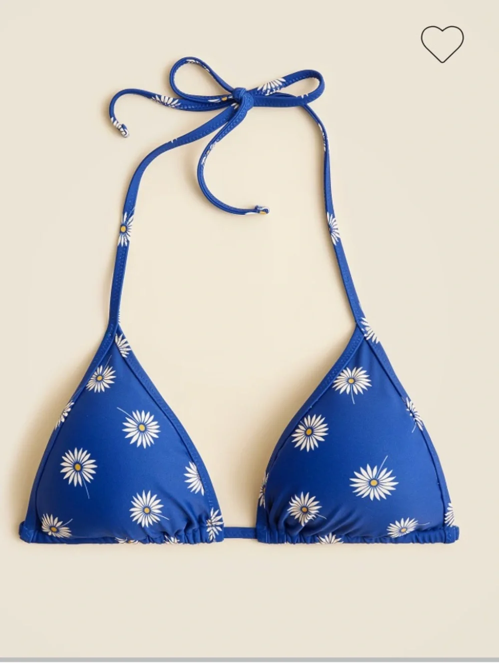 J. Crew Blue Daisy Triangle Bikini Top